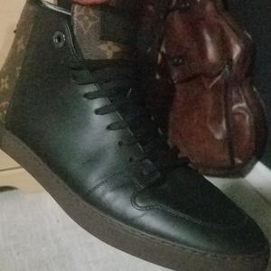 LOUIS VUITTON 45.5 ZIPPER BACK HI-TOP SNEAKER